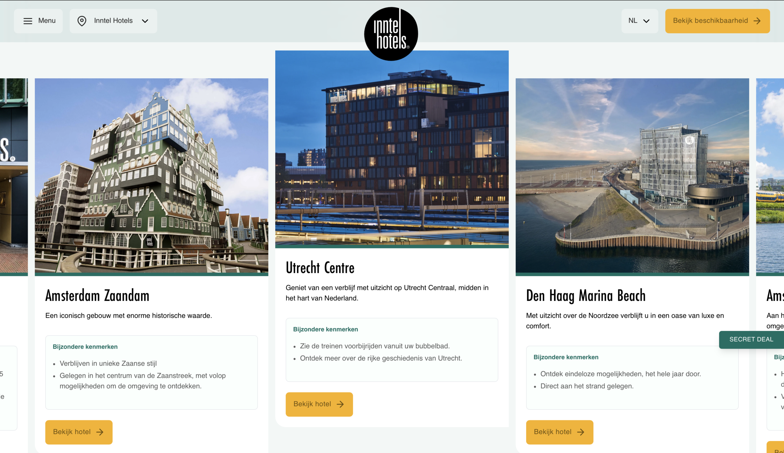 Overzicht van de hotels op inntelhotels.nl