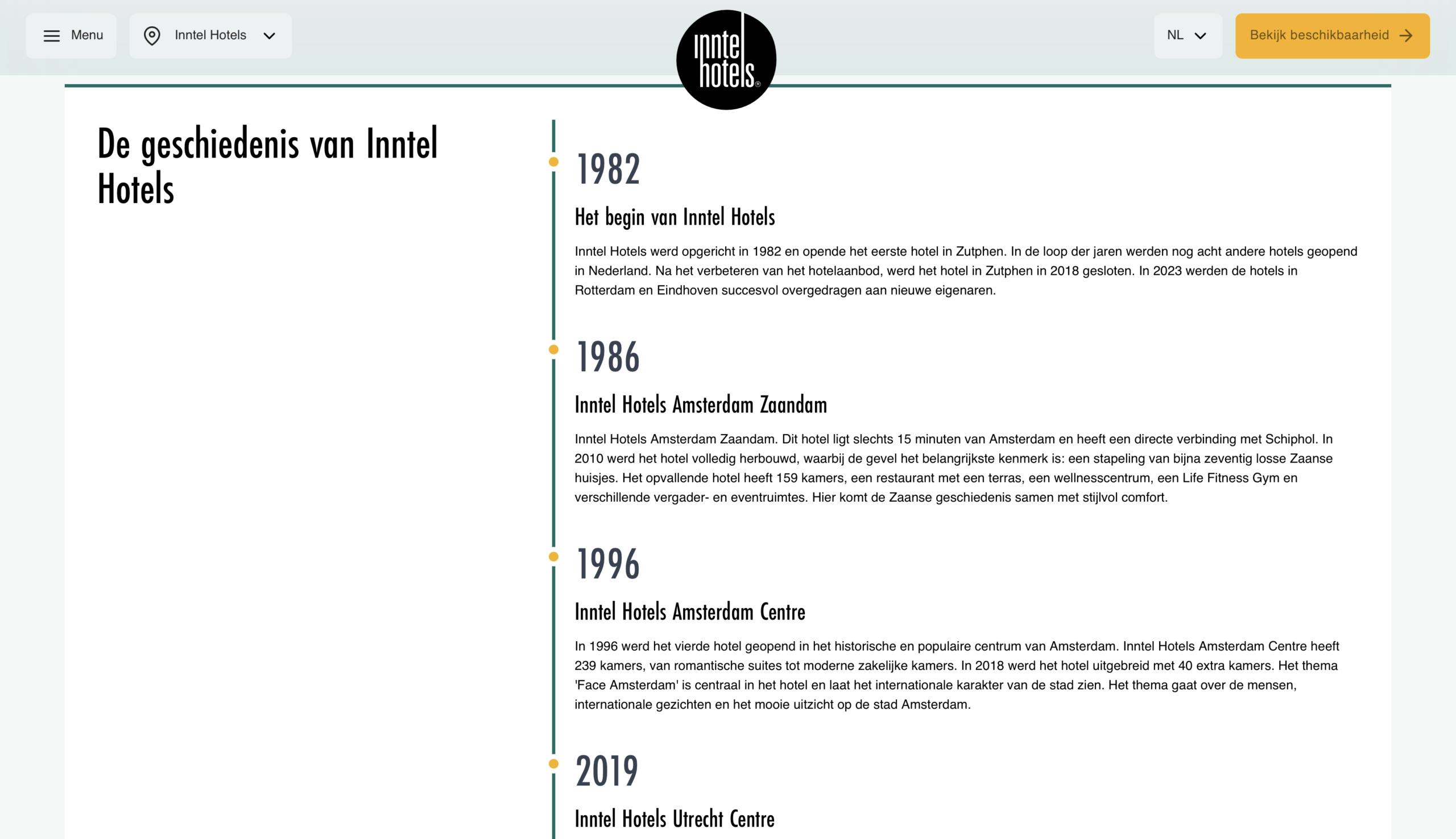 Ons verhaal-pagina van Inntel Hotels