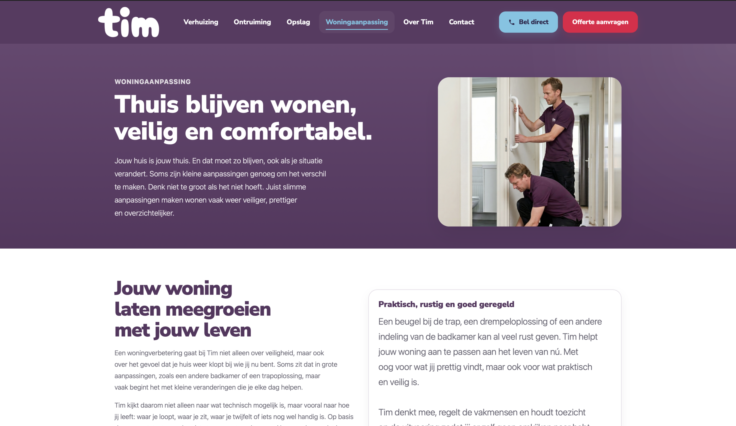 Pagina Woningaanpassing van Timhelpt