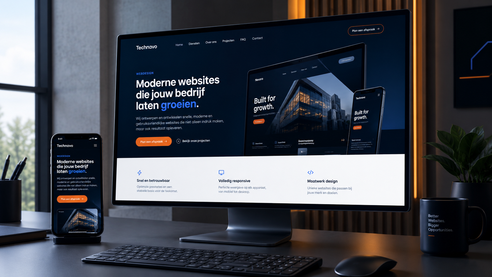 Voorbeeld van een website ontworpen door Technavo